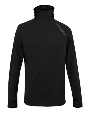 Fleece Pullover mit Kapuze, Unisex in schwarz