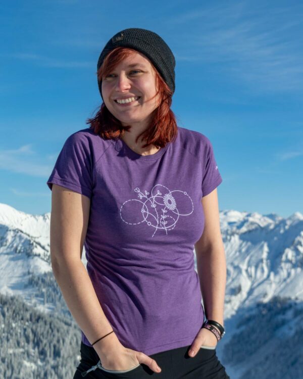 Skitouren auf dem Gapfohler Falben mit dem Bambus-Freizeitshirt Alassio Damen.