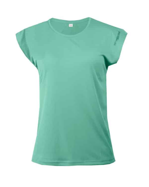 Lockeres Shirt für Damen aus 100% Polyester für den Sommer zum Wandern, Biken oder die Freizeit in der Farbe mint - Made in Europe